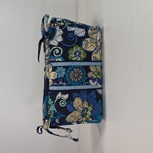 Vera Bradley Mod Floral Blue Cosmetic Bag Retired Print